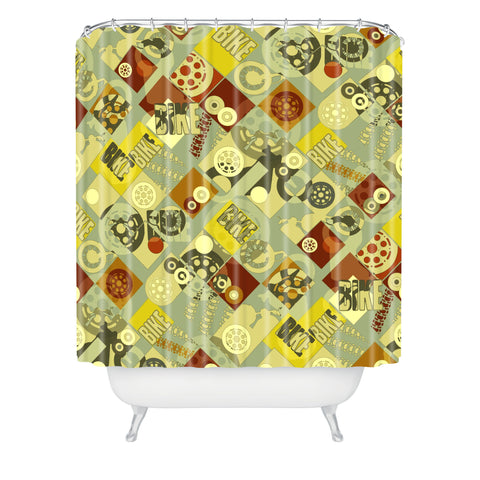 Sharon Turner Bike Retro Shower Curtain