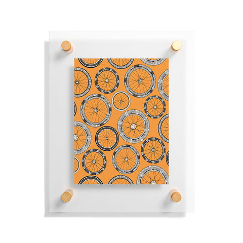 Sharon Turner bike wheels amber Floating Acrylic Print