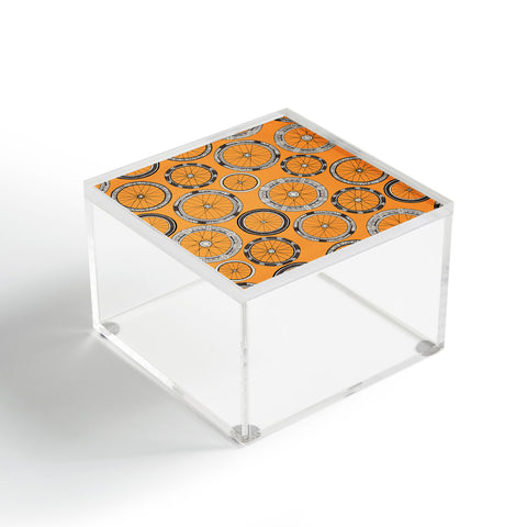 Sharon Turner bike wheels amber Acrylic Box