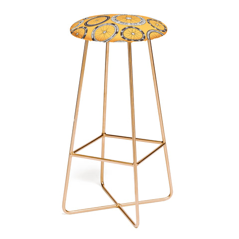 Sharon Turner bike wheels amber Bar Stool
