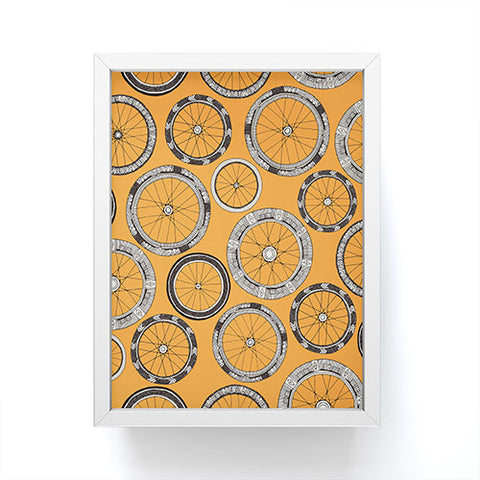Sharon Turner bike wheels amber Framed Mini Art Print