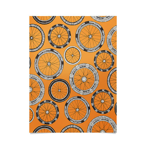 Sharon Turner bike wheels amber Poster