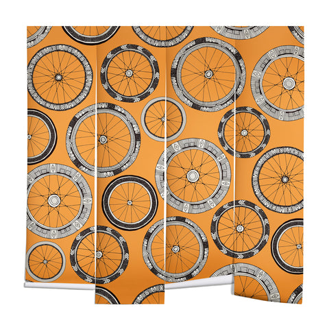 Sharon Turner bike wheels amber Wall Mural