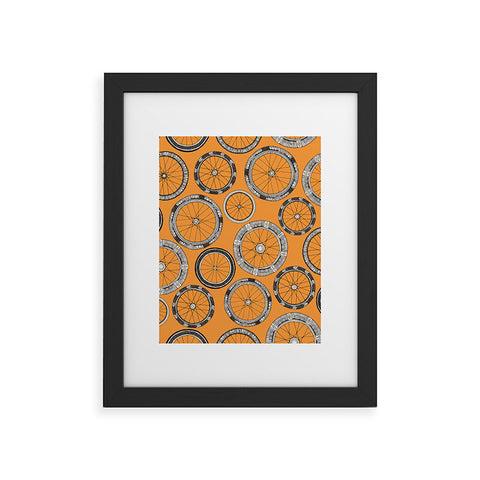 Sharon Turner bike wheels amber Framed Art Print