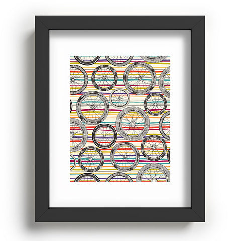 Sharon Turner bike wheels stripe Recessed Framing Rectangle
