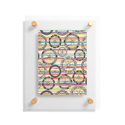 Sharon Turner bike wheels stripe Floating Acrylic Print