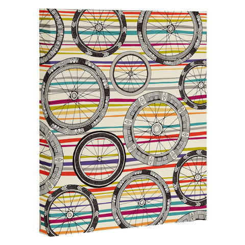 Sharon Turner bike wheels stripe Art Canvas