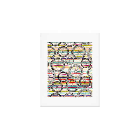 Sharon Turner bike wheels stripe Art Print
