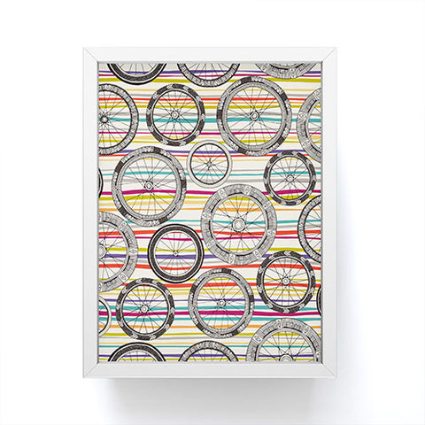 Sharon Turner bike wheels stripe Framed Mini Art Print
