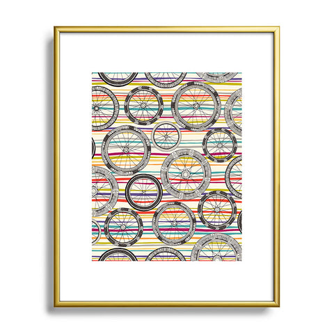 Sharon Turner bike wheels stripe Metal Framed Art Print