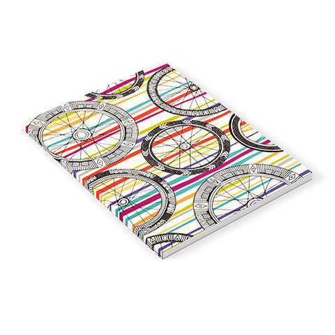 Sharon Turner bike wheels stripe Notebook