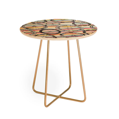 Sharon Turner bike wheels stripe Round Side Table
