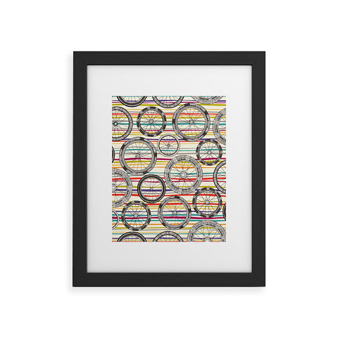 Sharon Turner bike wheels stripe Framed Art Print