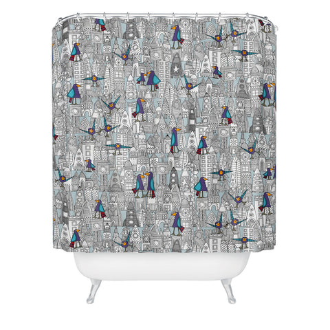 Sharon Turner Birds And Rockets Shower Curtain