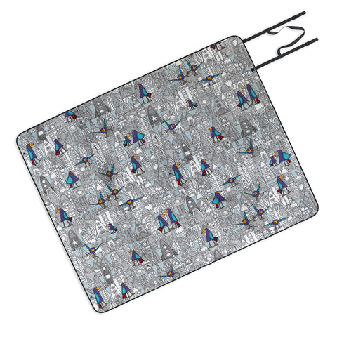Sharon Turner Birds And Rockets Picnic Blanket