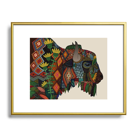 Sharon Turner bison Metal Framed Art Print