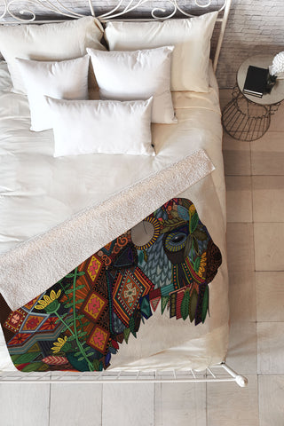 Sharon Turner bison Fleece Throw Blanket