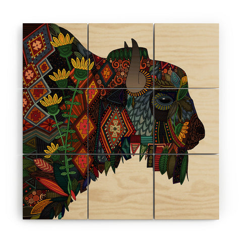 Sharon Turner bison Wood Wall Mural