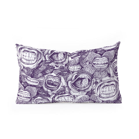 Sharon Turner BITE ME roses orchids ACAI Oblong Throw Pillow