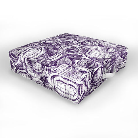 Sharon Turner BITE ME roses orchids ACAI Outdoor Floor Cushion