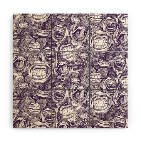 Sharon Turner BITE ME roses orchids ACAI Wood Wall Mural