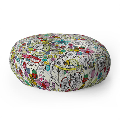 Sharon Turner Bits And Bobs And Bugs Floor Pillow Round
