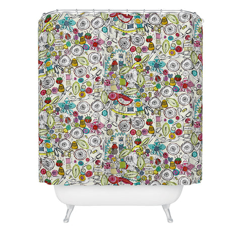 Sharon Turner Bits And Bobs And Bugs Shower Curtain