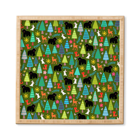 Sharon Turner black bear woodland Framed Wall Art