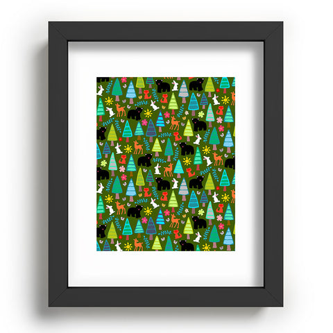 Sharon Turner black bear woodland Recessed Framing Rectangle
