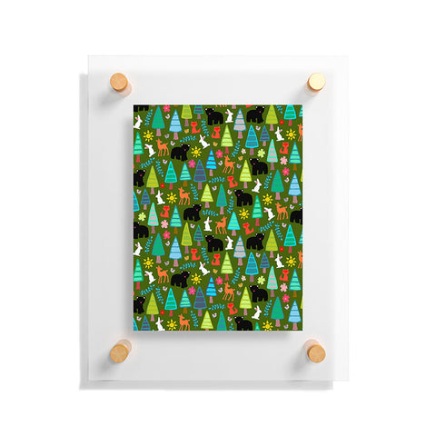 Sharon Turner black bear woodland Floating Acrylic Print