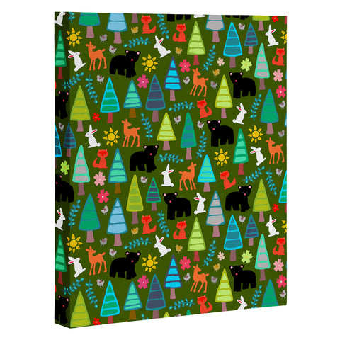 Sharon Turner black bear woodland Art Canvas