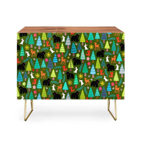 Sharon Turner black bear woodland Credenza