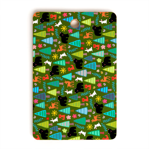 Sharon Turner black bear woodland Cutting Board Rectangle