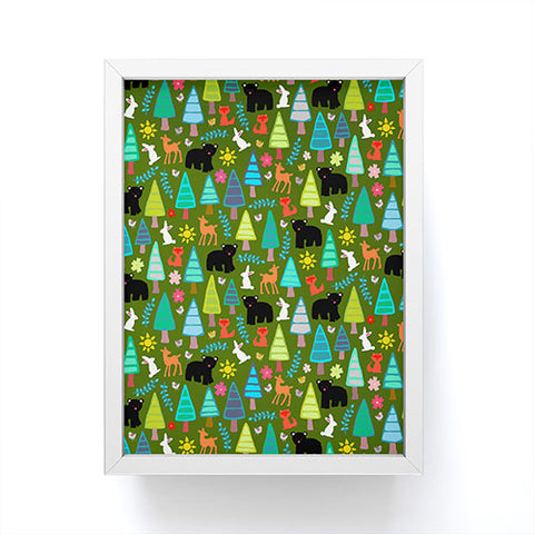 Sharon Turner black bear woodland Framed Mini Art Print
