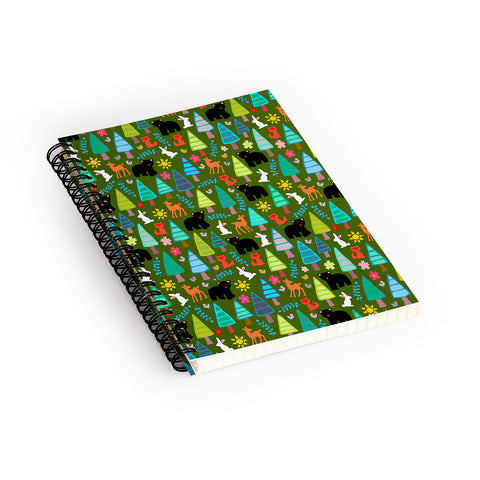 Sharon Turner black bear woodland Spiral Notebook