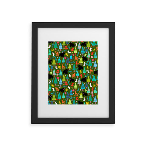 Sharon Turner black bear woodland Framed Art Print