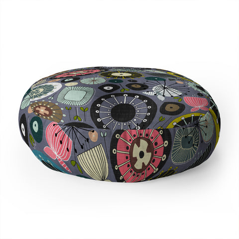 Sharon Turner blooms amethyst Floor Pillow Round