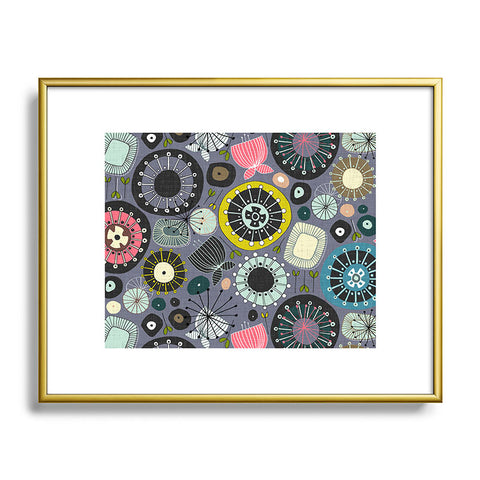 Sharon Turner blooms amethyst Metal Framed Art Print