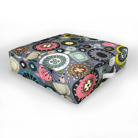 Sharon Turner blooms amethyst Outdoor Floor Cushion