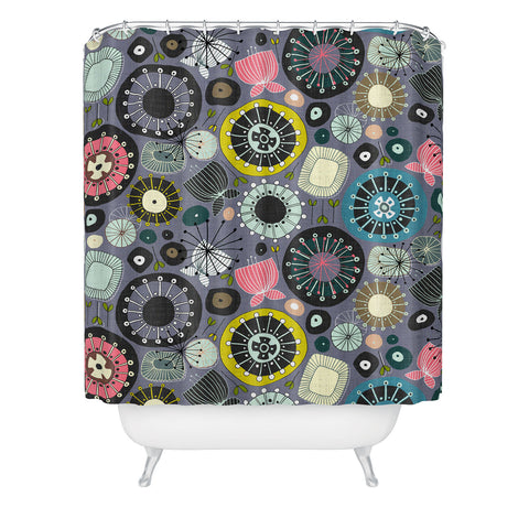 Sharon Turner blooms amethyst Shower Curtain