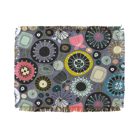 Sharon Turner blooms amethyst Throw Blanket