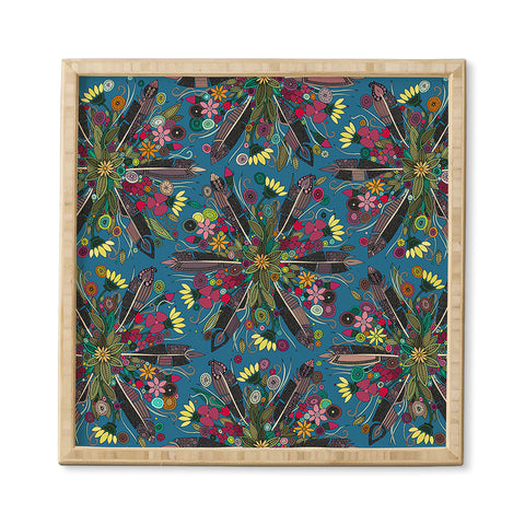 Sharon Turner bohemian posy blue Framed Wall Art