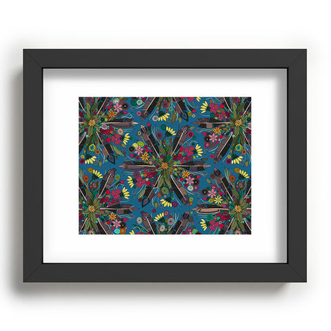 Sharon Turner bohemian posy blue Recessed Framing Rectangle