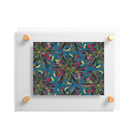 Sharon Turner bohemian posy blue Floating Acrylic Print