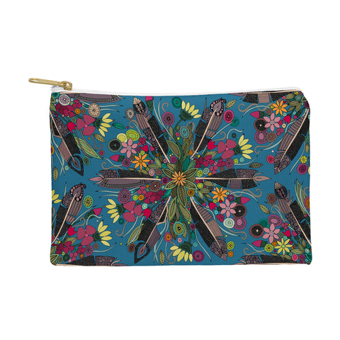 Sharon Turner bohemian posy blue Pouch