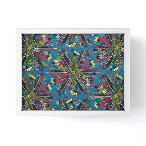 Sharon Turner bohemian posy blue Framed Mini Art Print