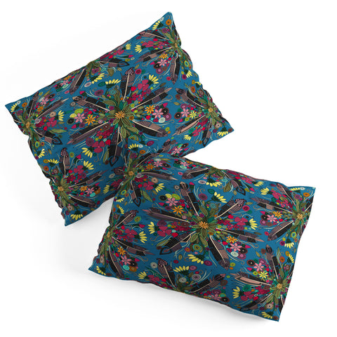 Sharon Turner bohemian posy blue Pillow Shams