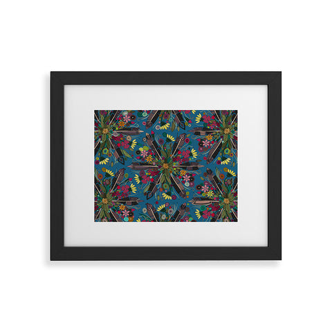 Sharon Turner bohemian posy blue Framed Art Print