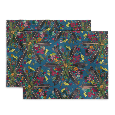 Sharon Turner bohemian posy blue Placemat