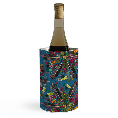 Sharon Turner bohemian posy blue Wine Chiller